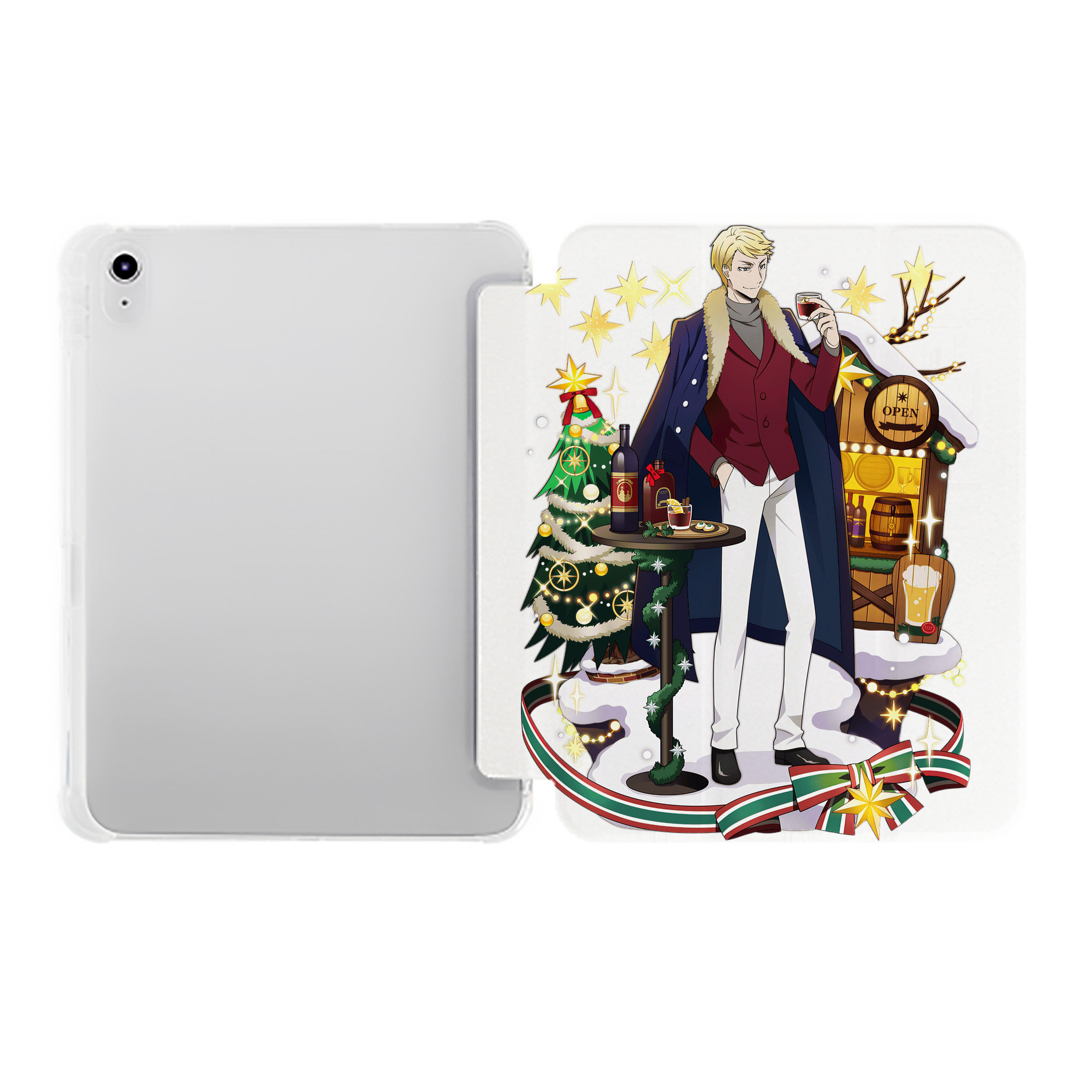 （画像用） 文豪ストレイドッグス Bungo Stray Dogs IPad ケース ペン収納付き 三つ折りスタンド PUレザー×シリコン 対応機種9.5/10.5/10.9インチ